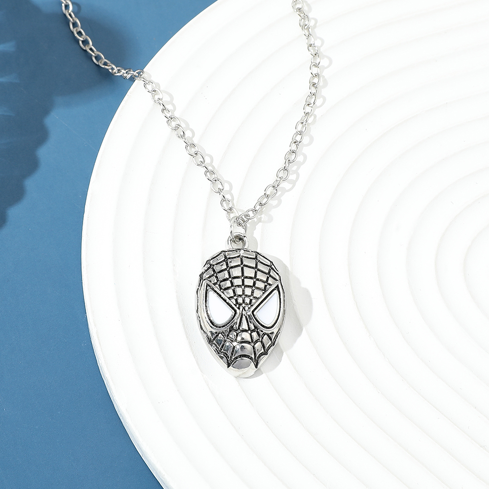 Men'S Accessories Jewelry - Superhero Spider Man Mask Pendant Necklace