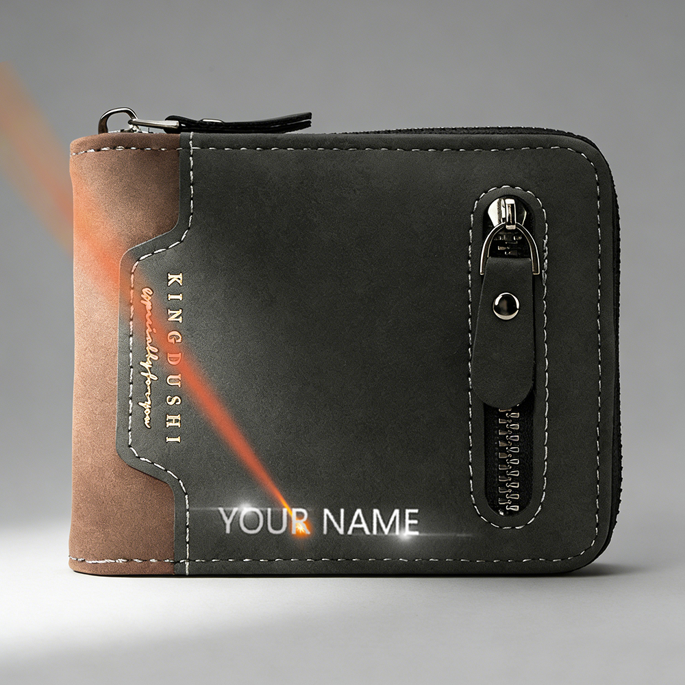 Coin Holder Men - New Name Engraving Men Short Wallet