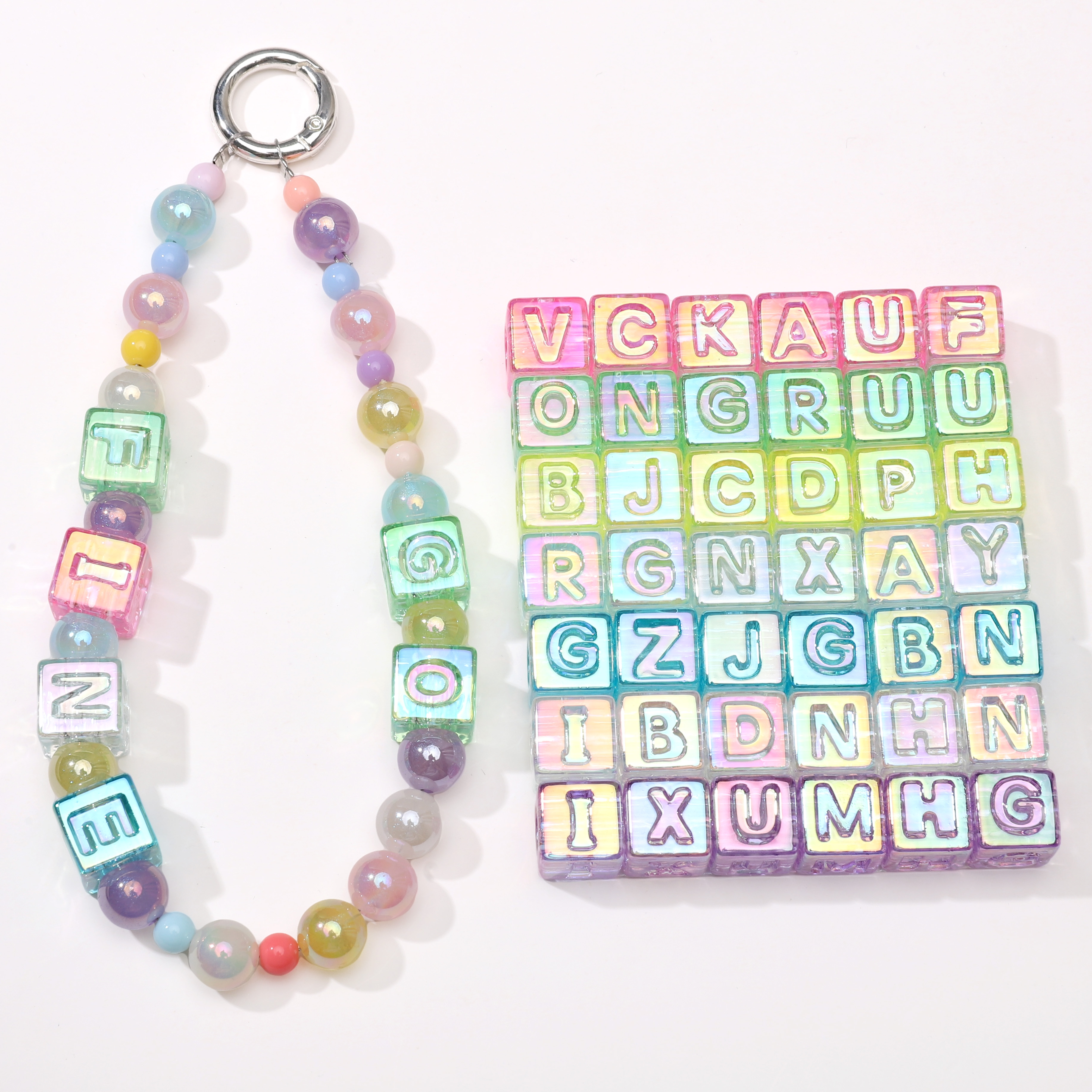 10Pcs beading Colorful Clear L - Bead Bracelet Men recensie en prijs