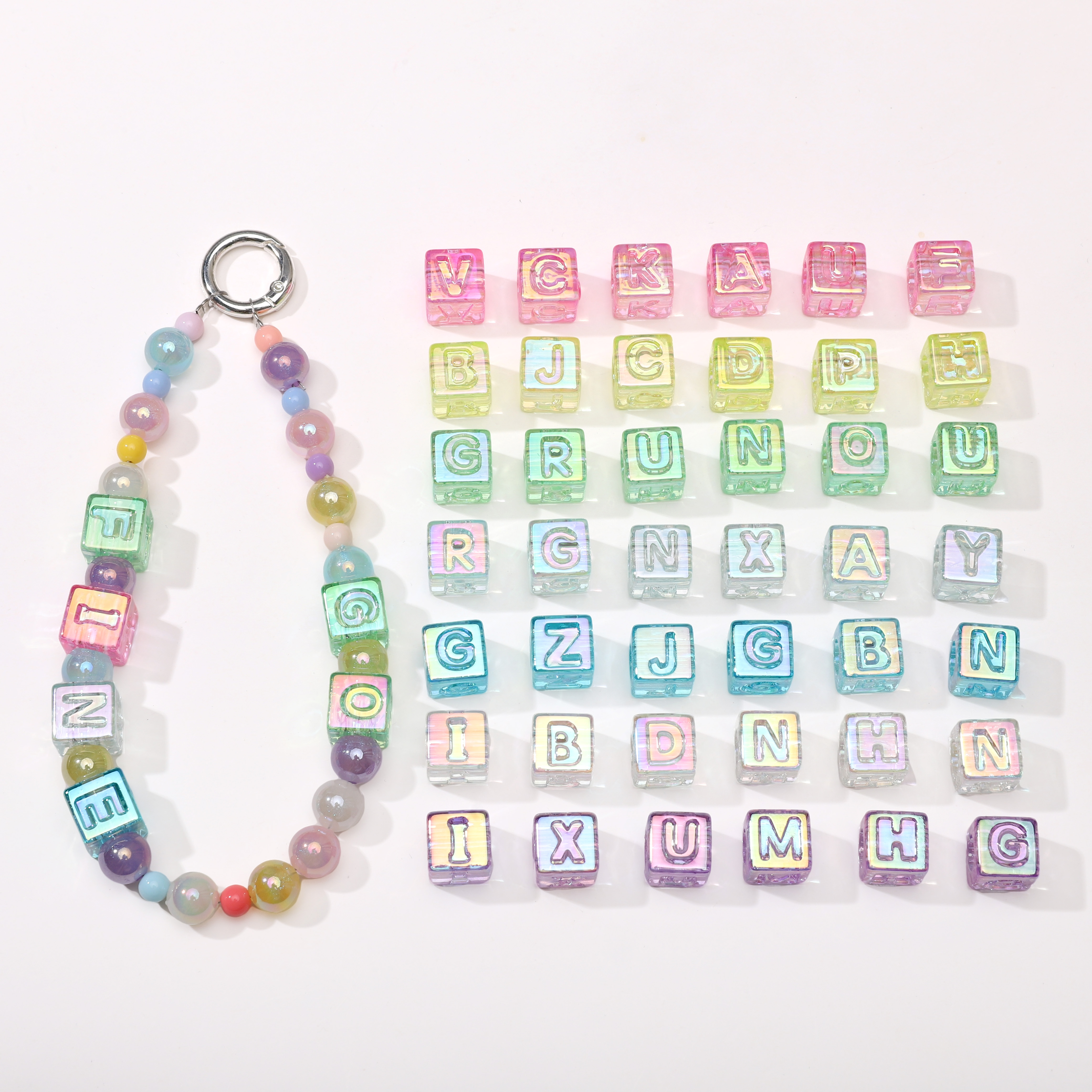 10Pcs beading Colorful Clear L - Bead Bracelet Men recensie en prijs