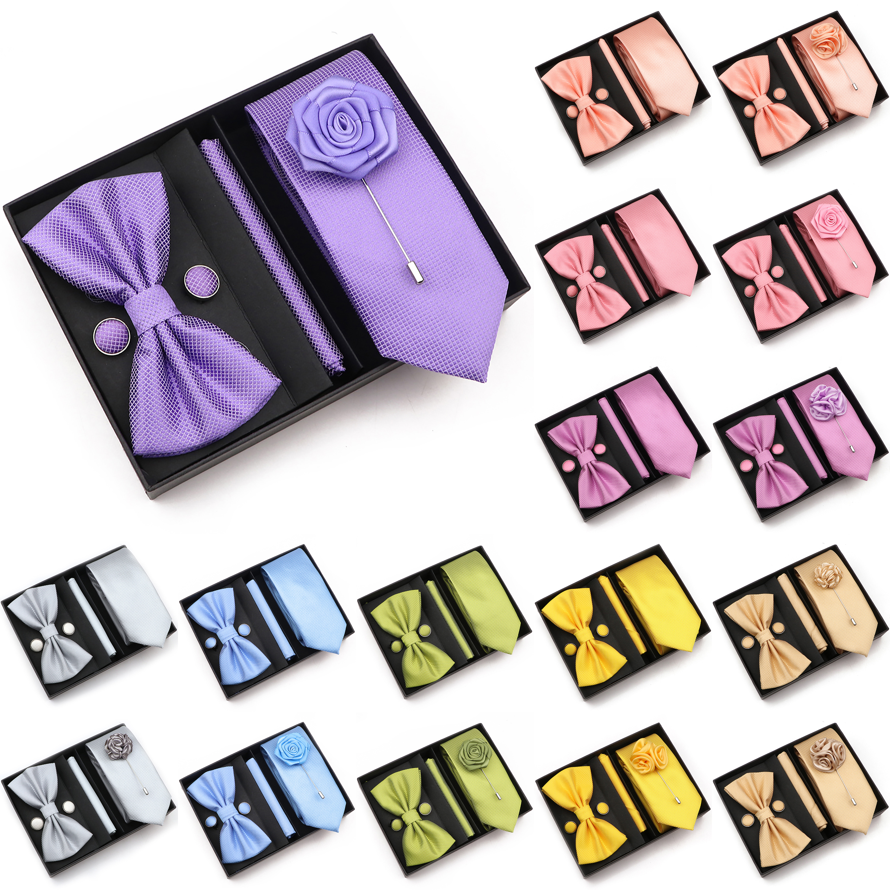 New Style Tie Set Solid Color  - Men Accessories Gift Box recensie en prijs