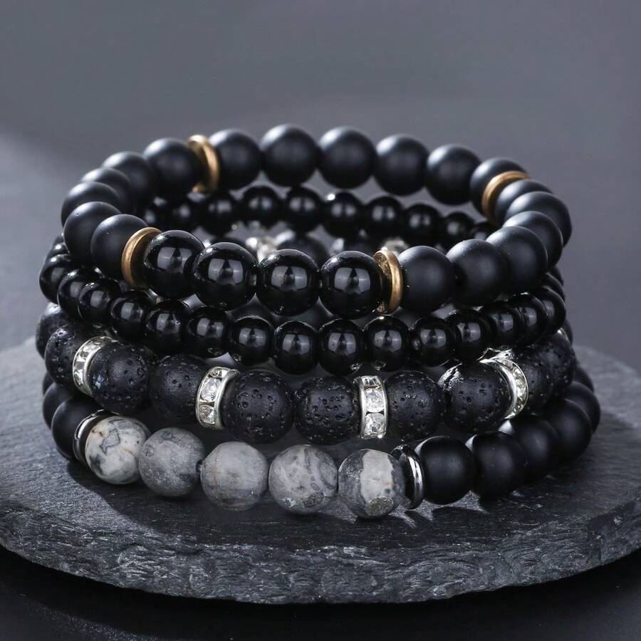 4pcs Matte Beaded Bracelet Set - Bead Bracelet Men recensie en prijs