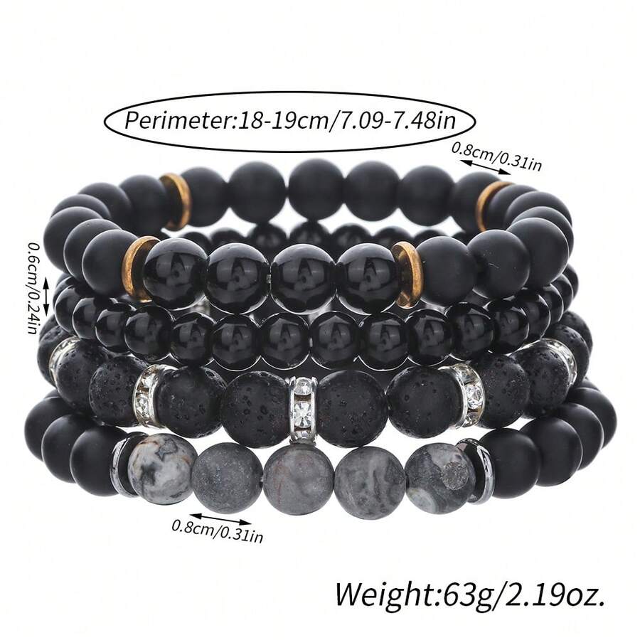 4pcs Matte Beaded Bracelet Set - Bead Bracelet Men recensie en prijs