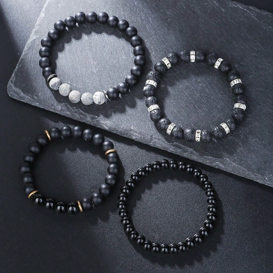 4pcs Matte Beaded Bracelet Set - Bead Bracelet Men recensie en prijs
