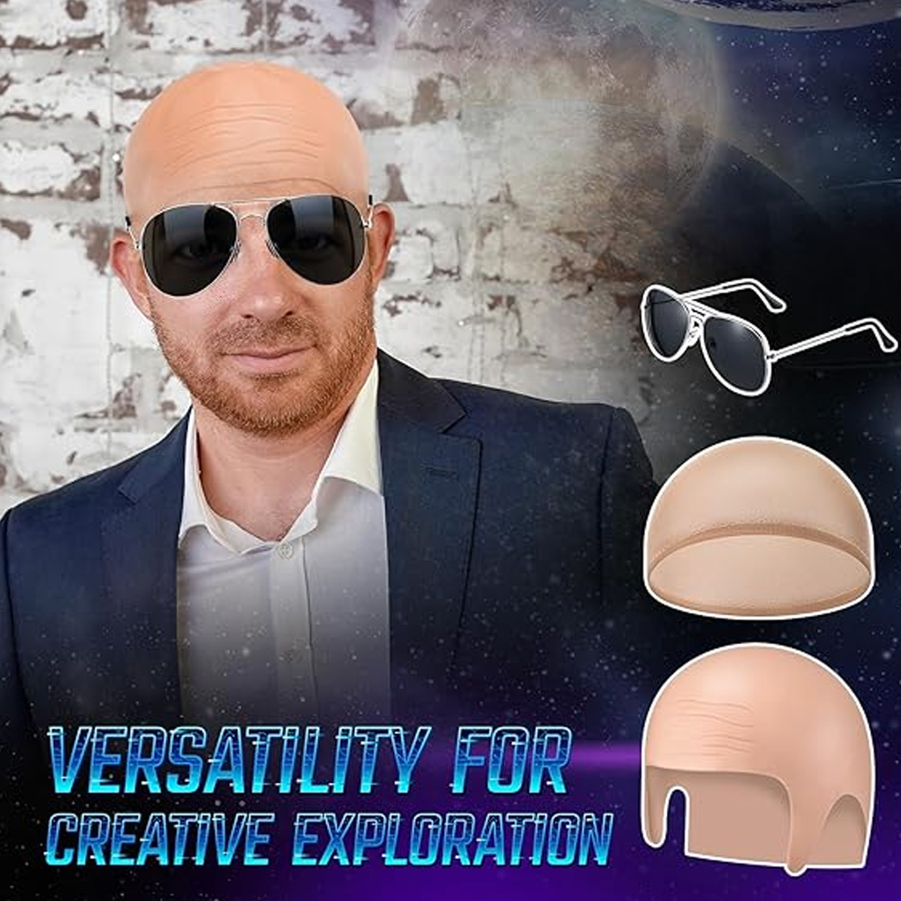 4 Pcs Bald Caps Set Makeup Bal - Men Accessories Combo Set recensie en prijs