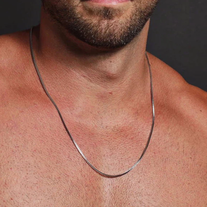Mens Thin Box Chain Necklace,1 - Men Accessories Gift Box recensie en prijs
