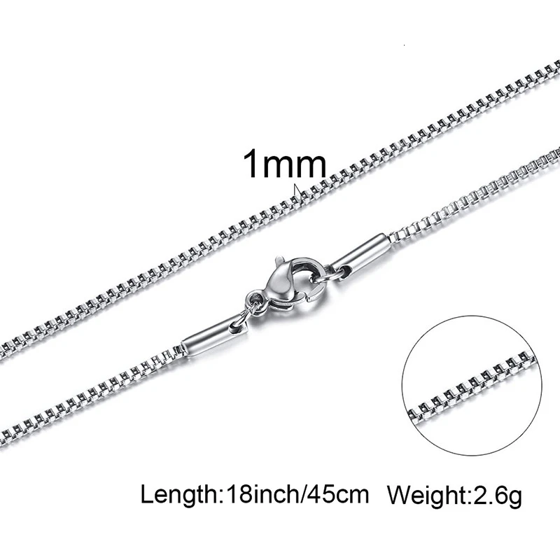 Mens Thin Box Chain Necklace,1 - Men Accessories Gift Box recensie en prijs