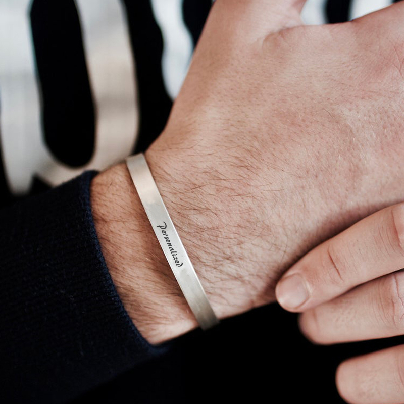 4MM To 8MM Free Engraving Cuff - Men Accessories Wrist recensie en prijs