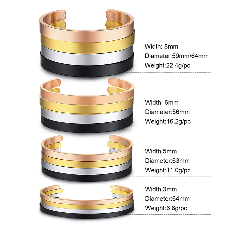 4MM To 8MM Free Engraving Cuff - Men Accessories Wrist recensie en prijs