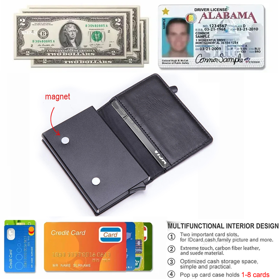 RFID Blocking Card Wallet Magn - Coin Holder Men recensie en prijs