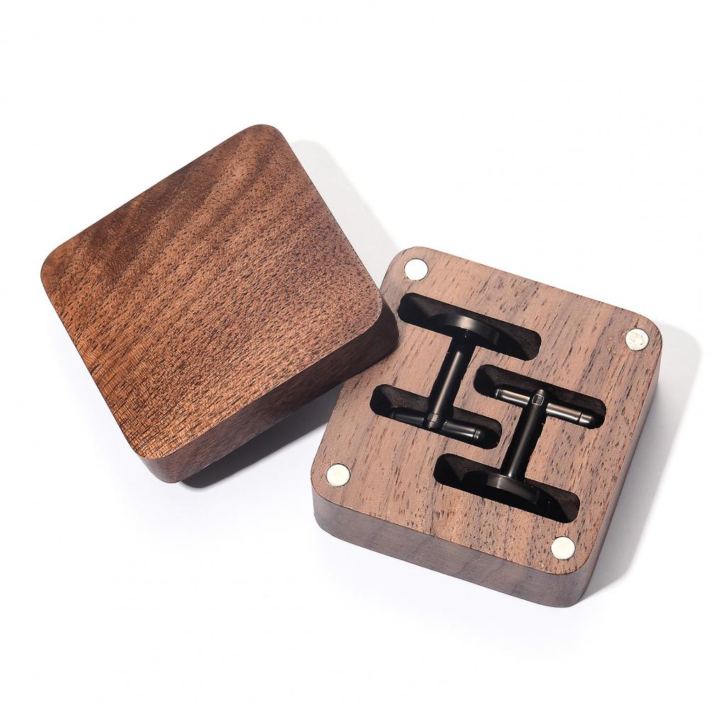 Walnut Cufflink Box Solid Wood - Men Accessories Gift Box recensie en prijs