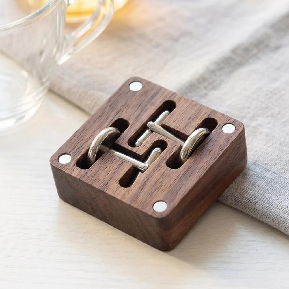 Walnut Cufflink Box Solid Wood - Men Accessories Gift Box recensie en prijs