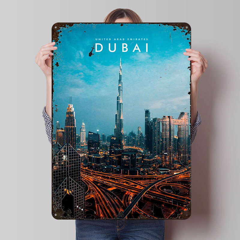 Dubai City Metal Poster Wall A - Men Accessories In Dubai recensie en prijs