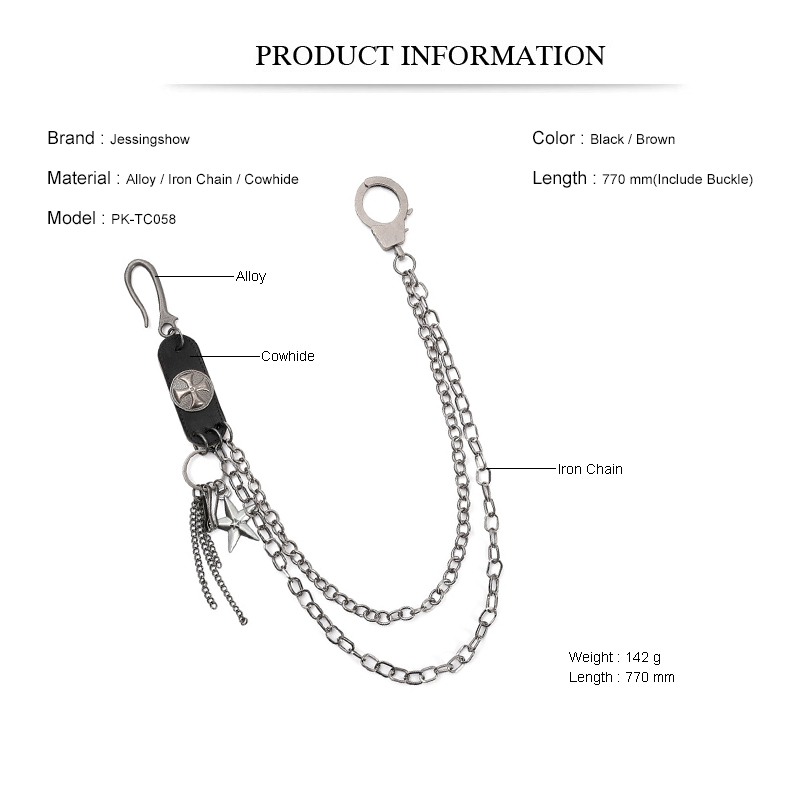 Punk Steet Cowhide Keychains C - Men Accessories Pk recensie en prijs