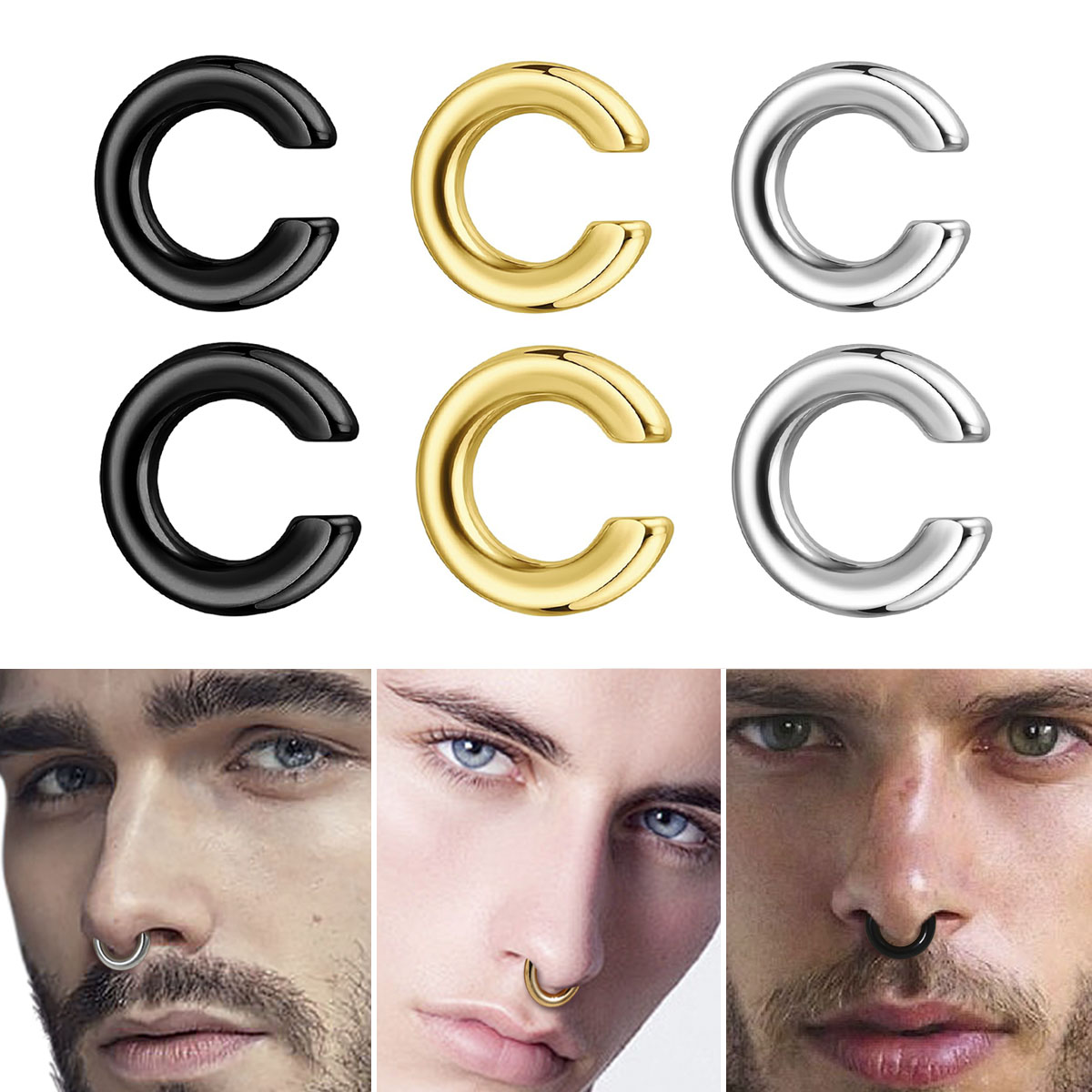 1pc Exaggerated c-Shaped Non-P - Men Accessories Earrings recensie en prijs