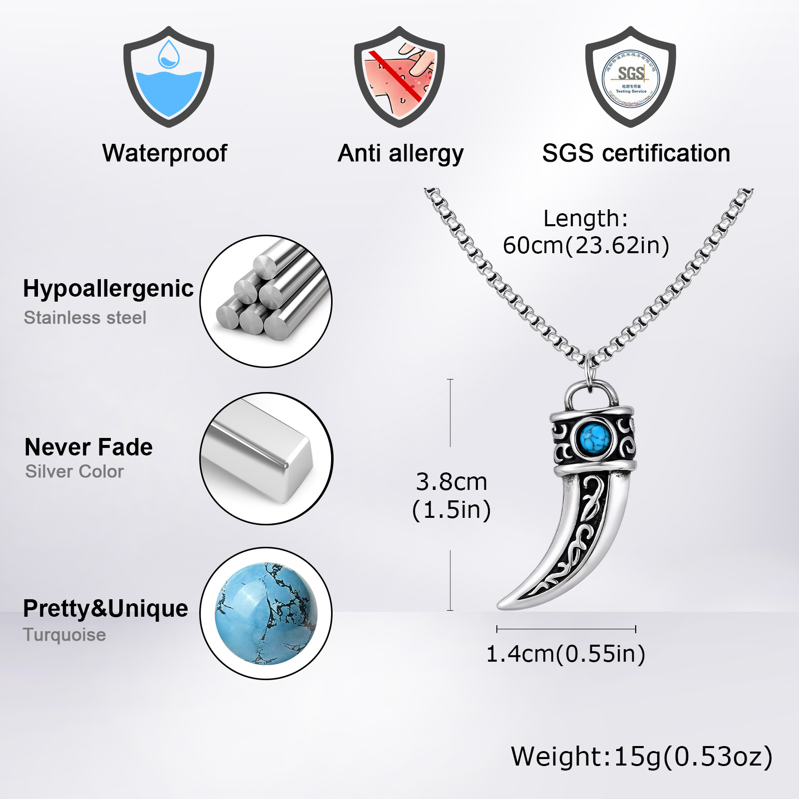 Vintage Horn Charms Necklace f - Men Accessories Ethnic recensie en prijs