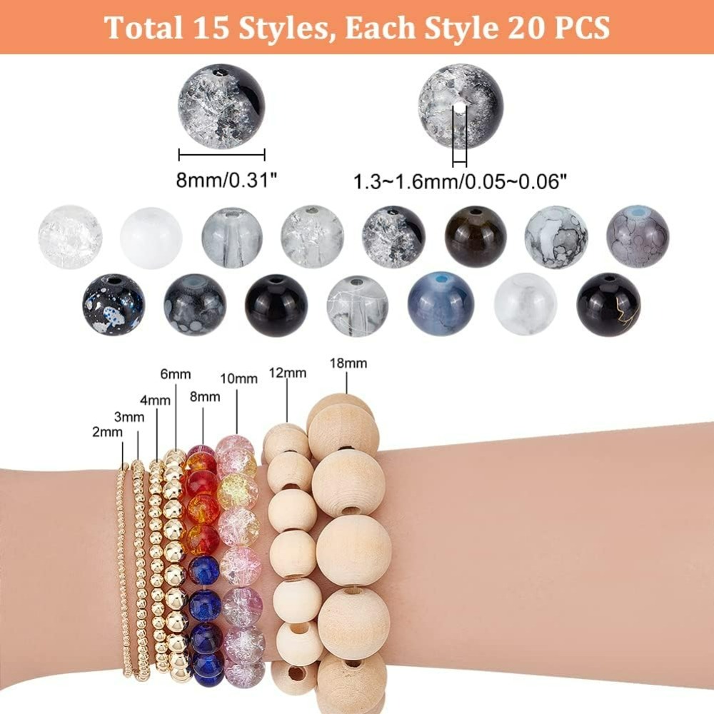 300pcs 8mm Black Glass Beads 1 - Bead Bracelet Men recensie en prijs